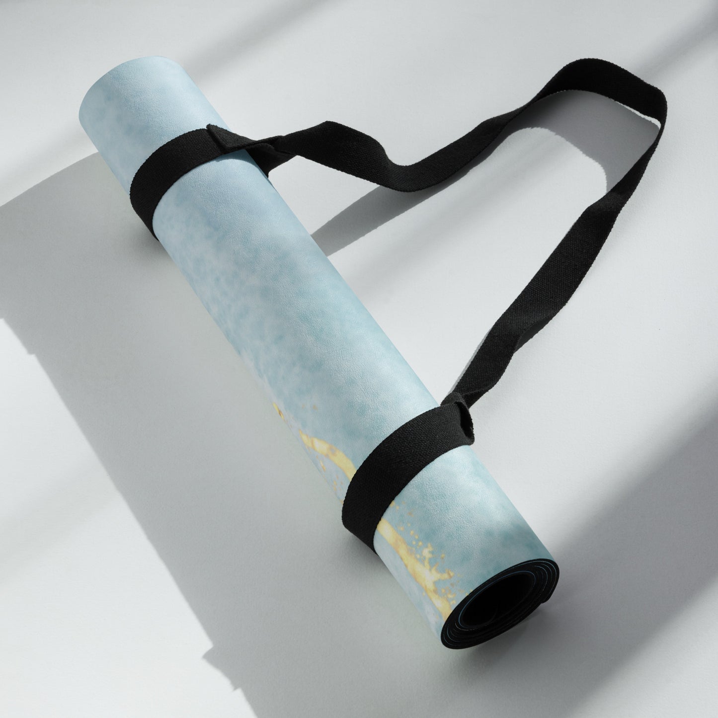 Blue Marbled Gold Yoga mat