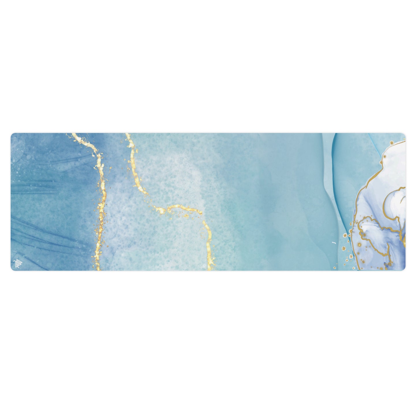 Blue Marbled Gold Yoga mat