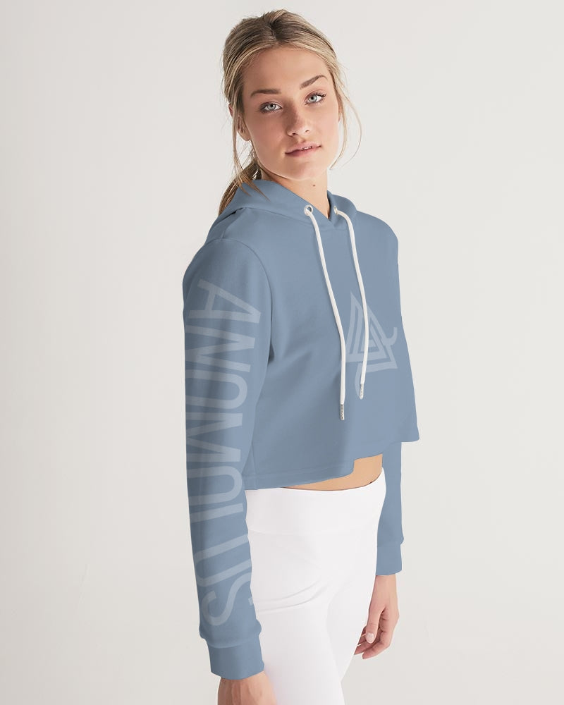 Rebirth Light Blue Women's Cropped Hoodie