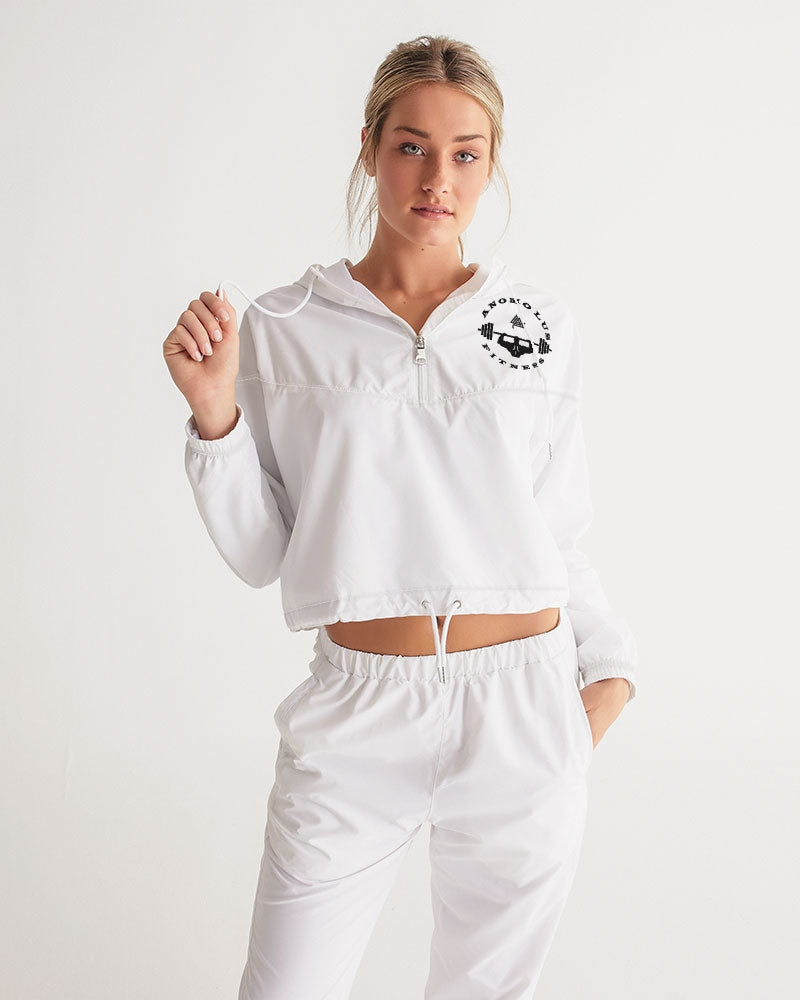 Rebirth White Women's Cropped Windbreaker