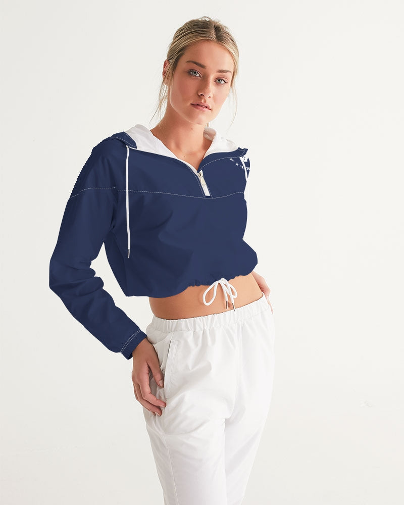 Rebirth Dark Blue Women's Cropped Windbreaker