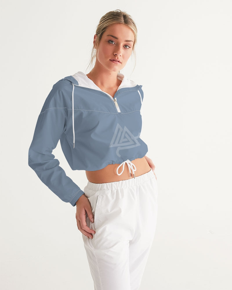 Rebirth Light Blue Women's Cropped Windbreaker