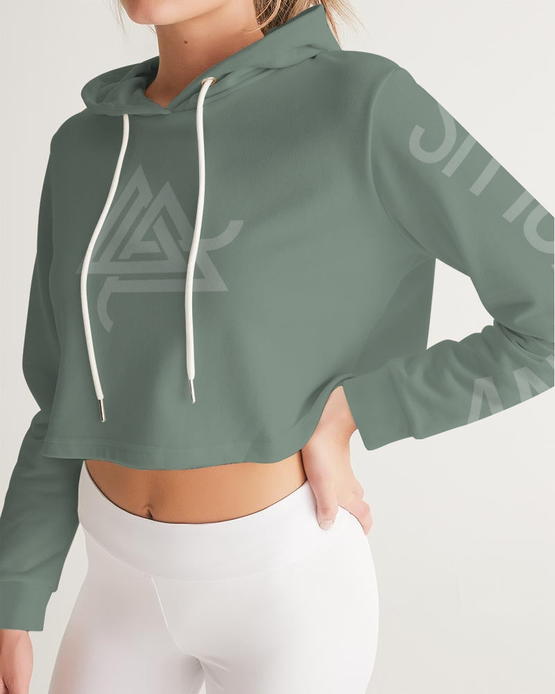 Women's Pink sage Anomolus Cropped Hoodie