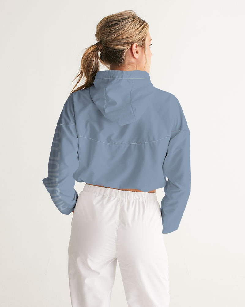 Rebirth Light Blue Women's Cropped Windbreaker