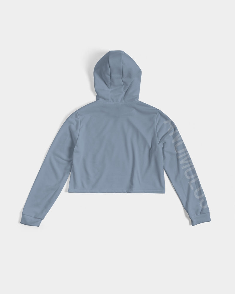 Rebirth Light Blue Women's Cropped Hoodie