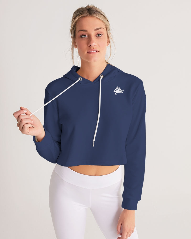 Rebirth Dark Blue Women's Cropped Hoodie