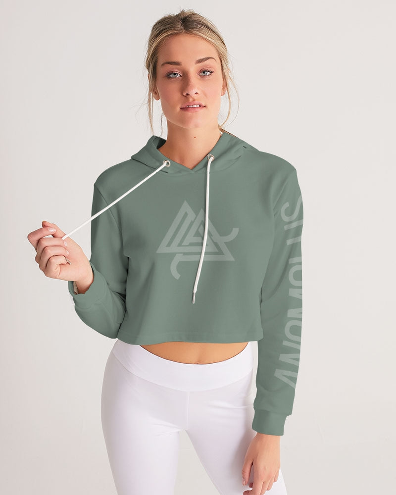 Women's Pink sage Anomolus Cropped Hoodie