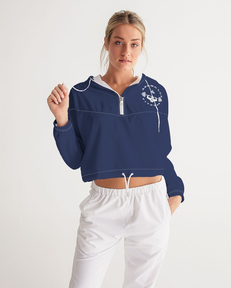 Rebirth Dark Blue Women's Cropped Windbreaker