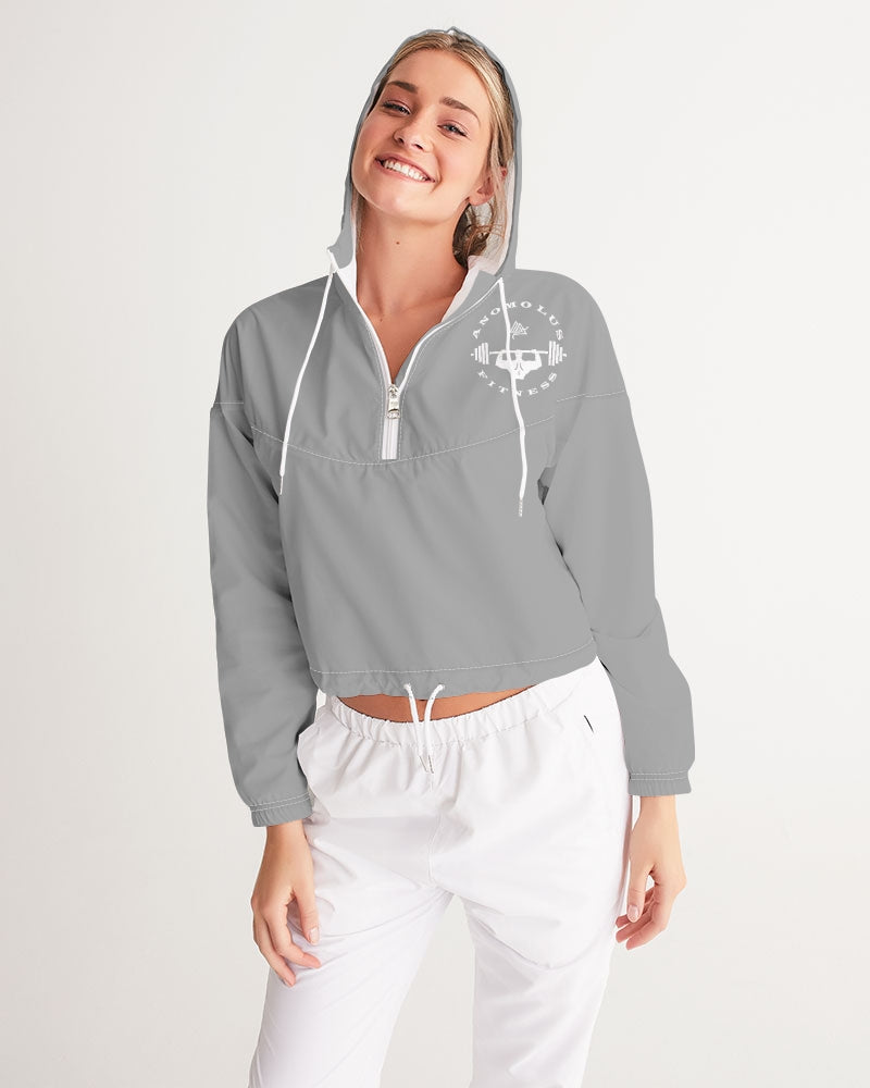 Rebirth Grey Women's Cropped Windbreaker