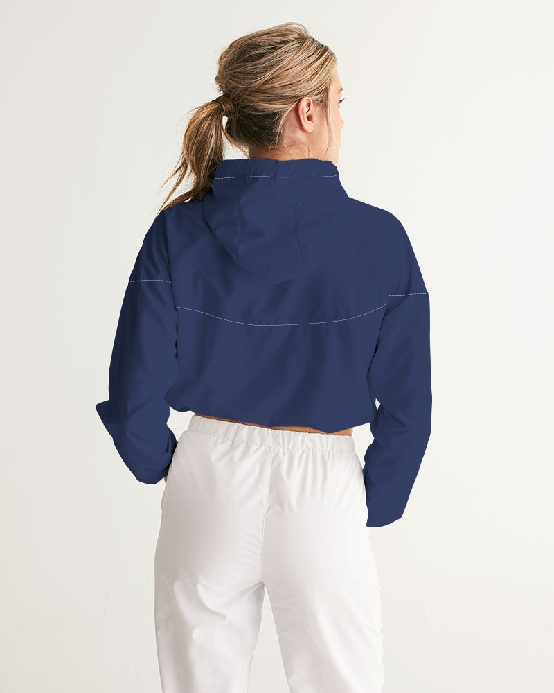 Rebirth Dark Blue Women's Cropped Windbreaker