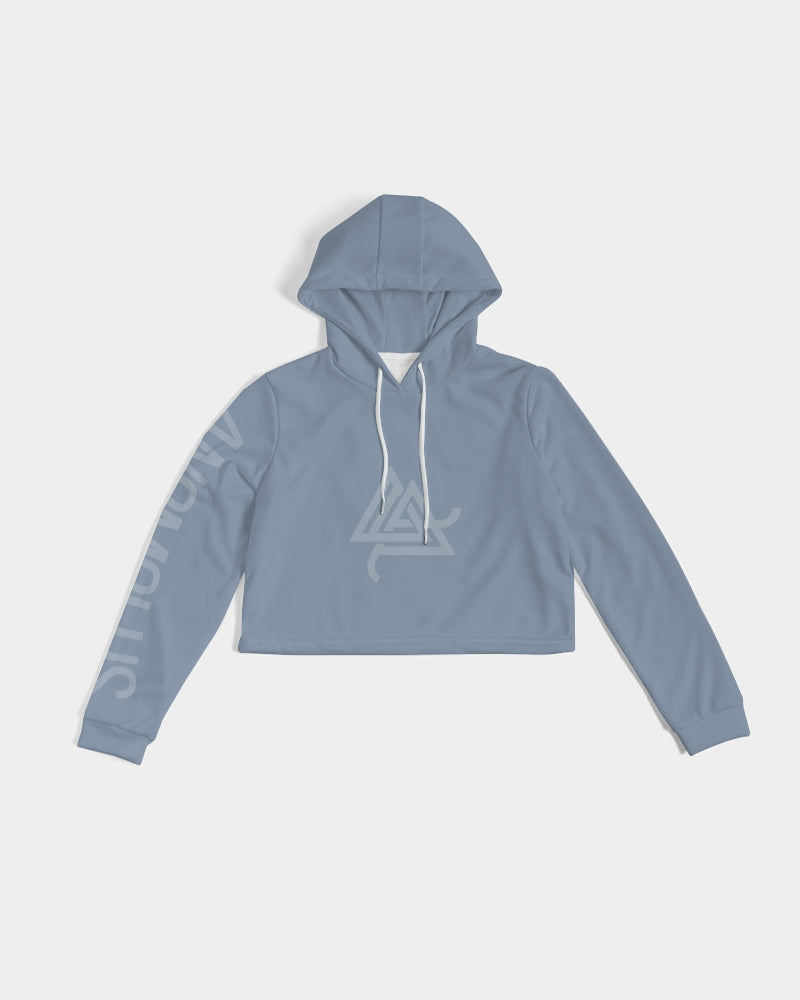 Rebirth Light Blue Women's Cropped Hoodie