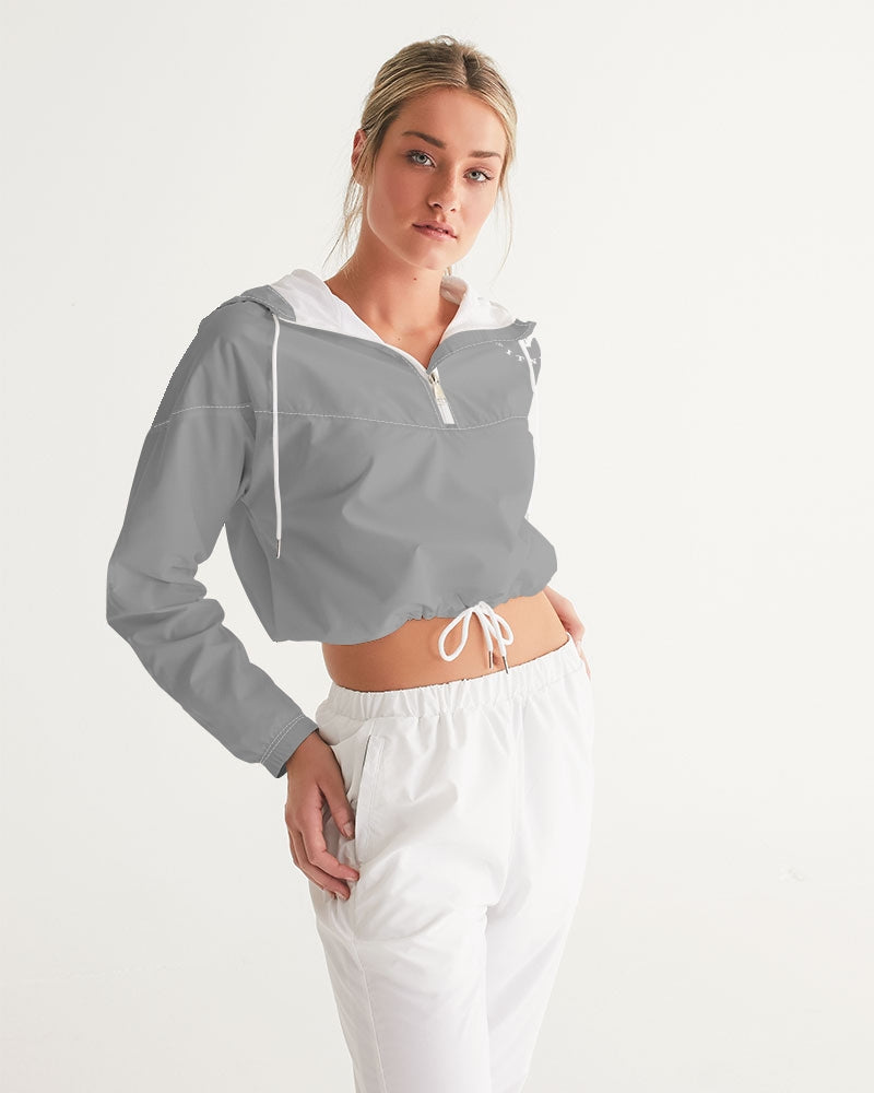 Rebirth Grey Women's Cropped Windbreaker