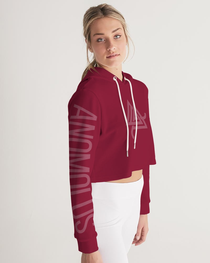 Women's maroon Anomolus Cropped Hoodie