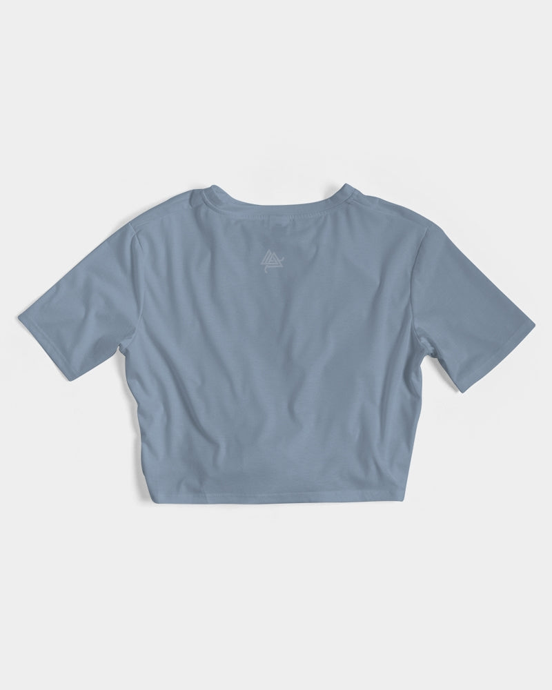 Rebirth Light Blue Women's Twist-Front Cropped Tee