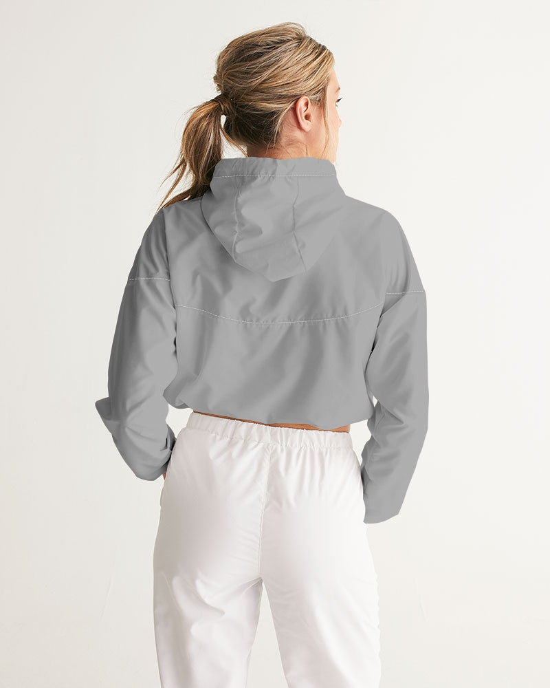 Rebirth Grey Women's Cropped Windbreaker