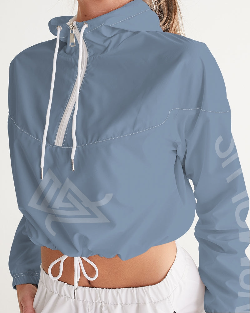 Rebirth Light Blue Women's Cropped Windbreaker