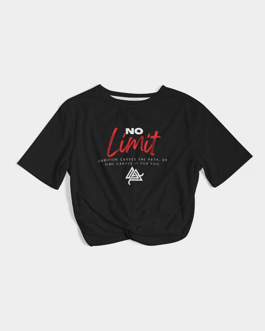 No Limit Women's Twist-Front Cropped Tee