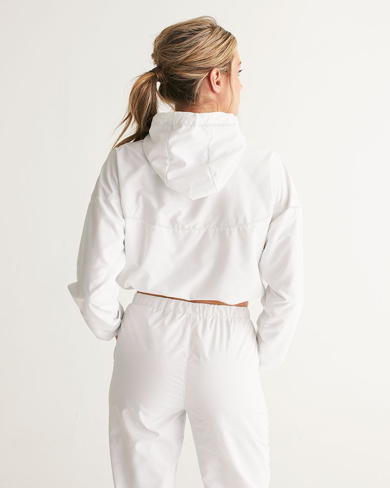 Rebirth White Women's Cropped Windbreaker