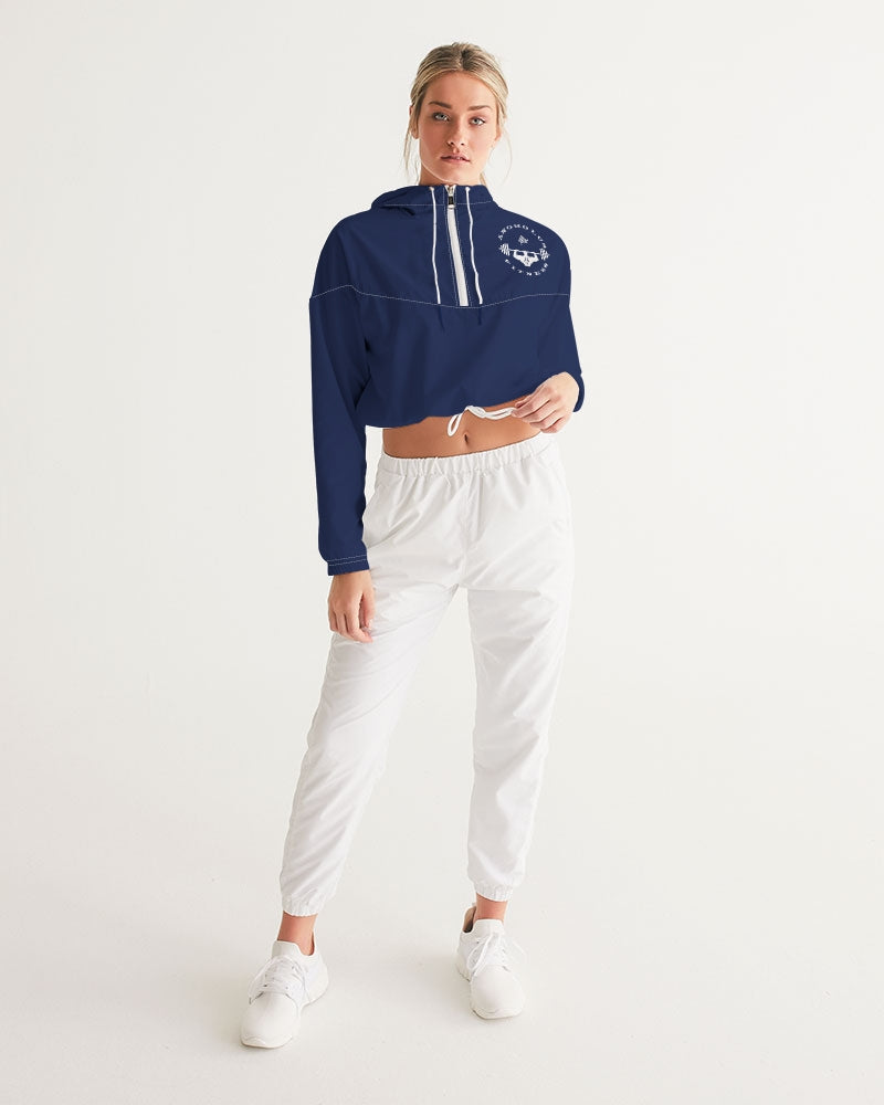 Rebirth Dark Blue Women's Cropped Windbreaker