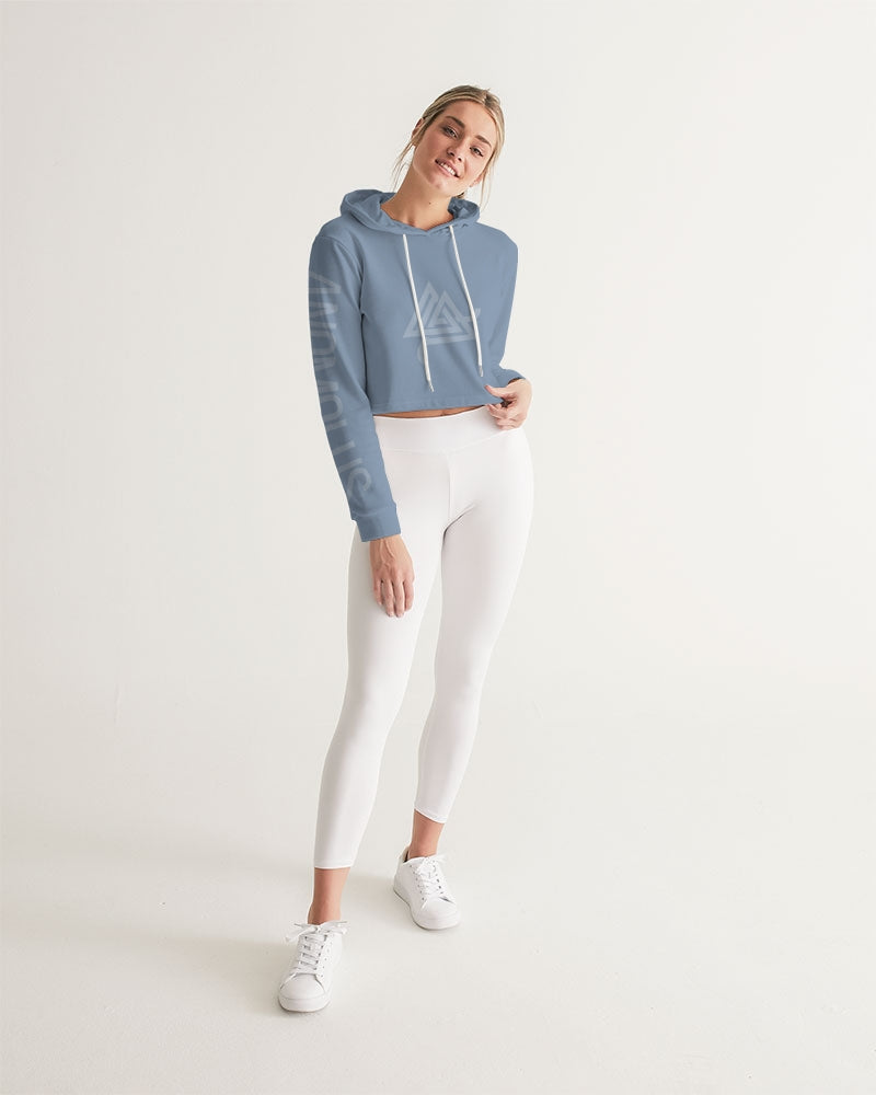 Rebirth Light Blue Women's Cropped Hoodie