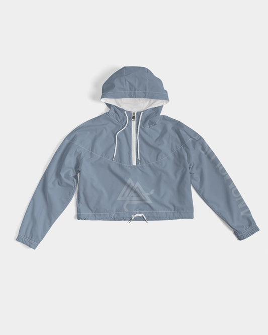 Rebirth Light Blue Women's Cropped Windbreaker