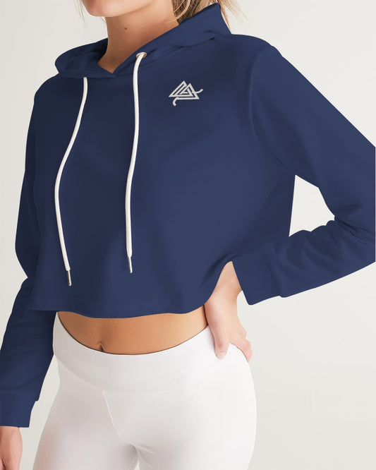 Rebirth Dark Blue Women's Cropped Hoodie