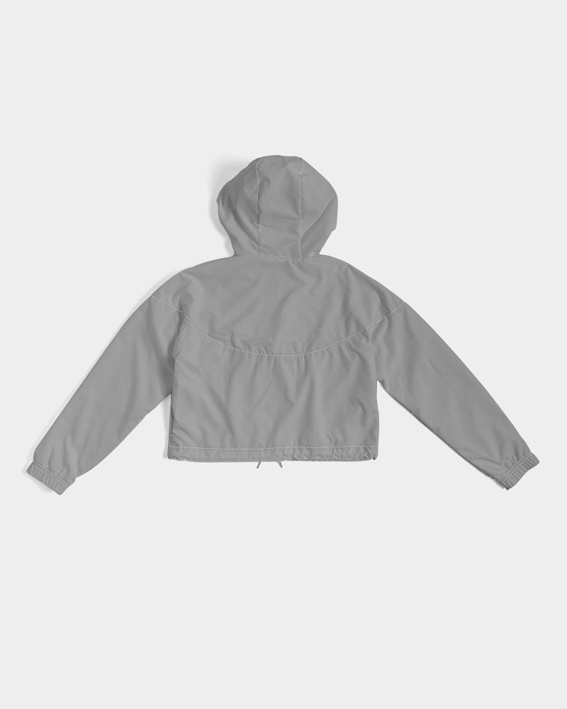 Rebirth Grey Women's Cropped Windbreaker