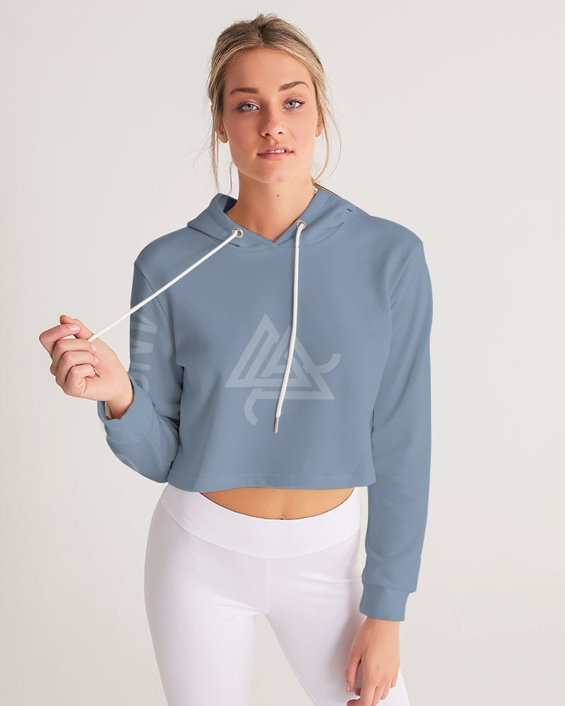 Rebirth Light Blue Women's Cropped Hoodie