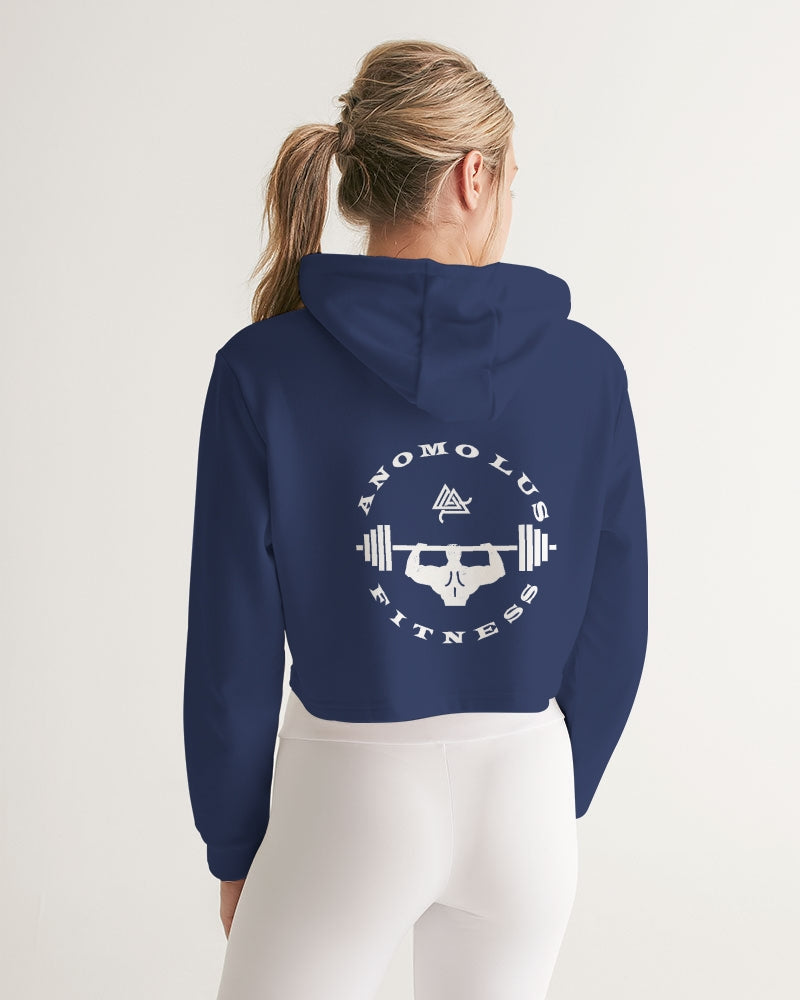 Rebirth Dark Blue Women's Cropped Hoodie