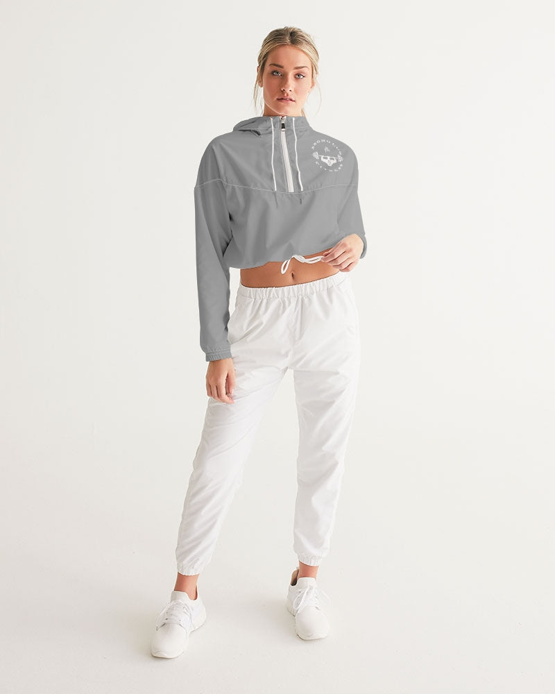 Rebirth Grey Women's Cropped Windbreaker