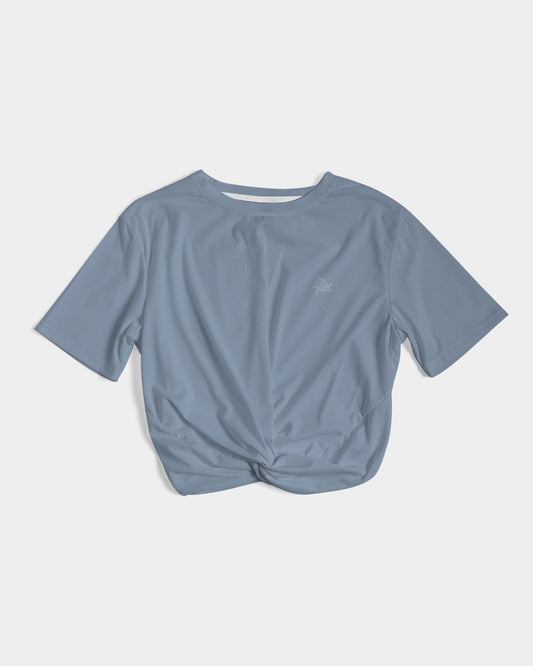 Rebirth Light Blue Women's Twist-Front Cropped Tee