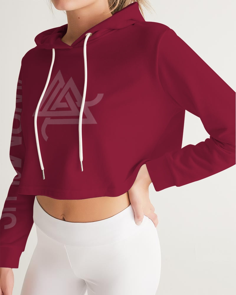 Women's maroon Anomolus Cropped Hoodie