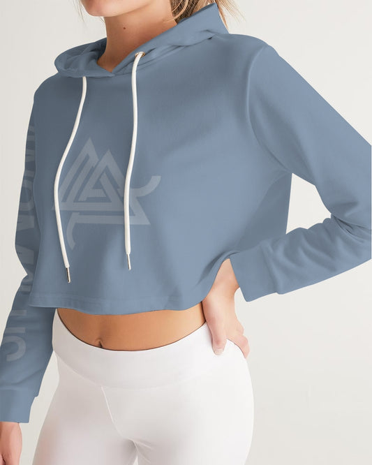 Rebirth Light Blue Women's Cropped Hoodie